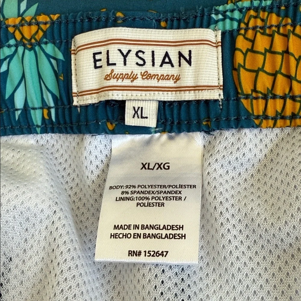 New Not Tags Elysian Blue Pineapple Print Swim Shorts